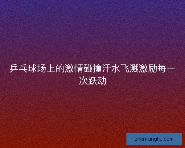 乒乓球场上的激情碰撞汗水飞溅激励每一次跃动